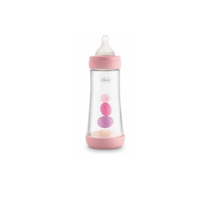 Chicco Perfect5 Bottle 4M + 300ml Pink Silicone